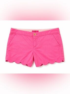 Lilly Pulitzer Scallop Hem Women's Shorts - Hot Pink. Size 4